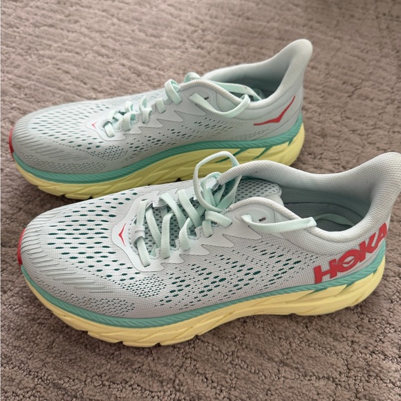 Hoka One One Women's Shoes - Light Blue and Yellow - Picture 5 of 10